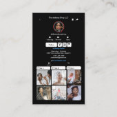 Black TikTok Social Media QR-Code Visitenkarte (Vorderseite)