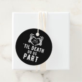 Black Til Death Do us Part Skeleton Hochzeit Runde Geschenkanhänger (Beispiel)
