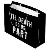 Black Til Death Do us Part Wedding Vielen Dank Große Geschenktüte (Rückseite Schrägansicht)