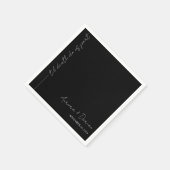 Black Til Death Minimal Wedding Napkin Serviette (Ecke)