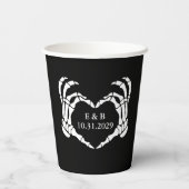 Black Til Death Skeleton Gothic Wedding Pappbecher (Rückseite)