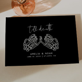 Black Till Death Skeleton Hands Wedding Guest Book Gästebuch