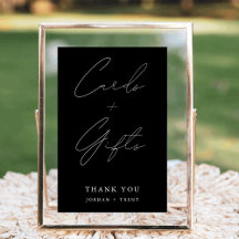 Black Timeless Calligraphy Card and Gifts Sign
