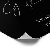Black Timeless Calligraphy Card and Gifts Sign Poster (Ecke)