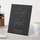 Black Timeless Calligraphy Card and Gifts Sign Sockelschild (In SItu)