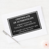 Black Timeless Certificate of Authenticity Rechteckiger Aufkleber (Umschlag)