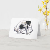 Black Tobiano Sinti und Roma Vanner Horse Karte (Gelbe Blume)