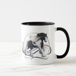 Black Tobiano Sinti und Roma Vanner Pferd Tasse