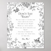 Black Toile De Jouy Dont Say Baby Showspiel Poster (Vorne)