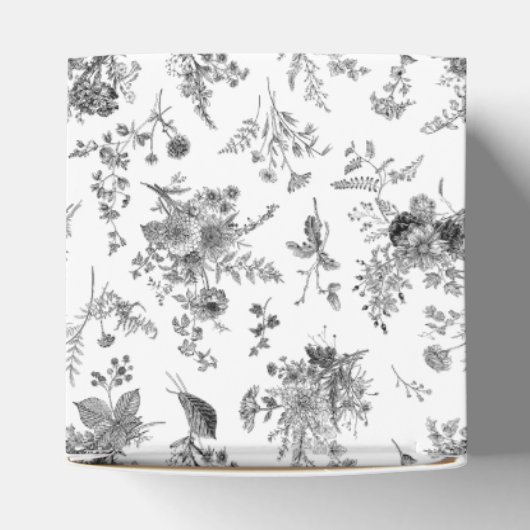 Black Toile De Jouy Floral Baby Shower Favor Boxes Geschenkschachtel (Oben)