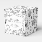 Black Toile De Jouy Floral Brautparty Fevor Box Geschenkschachtel (Vorderseite)