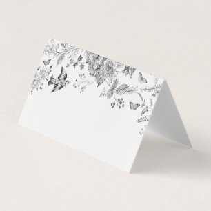 Black Toile De Jouy Platzkarte Tischdekor