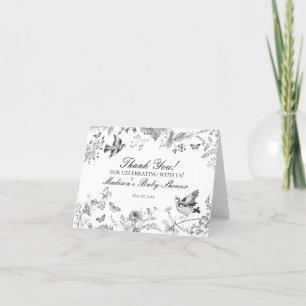 Black Toile De Jouy Vintag Floral Danke Karte