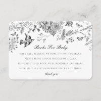 Black Toile Flora Books für die Einladung von Kind
