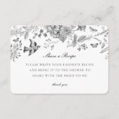 Black Toile Floral Share Recipe Invitation Insert (Vorderseite)
