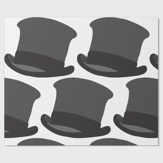 Black Top Hat Geschenkpapier (Flach)