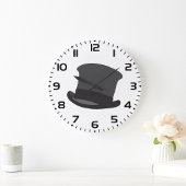 Black Top Hat Große Wanduhr