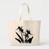 BLACK - Tote bag con Flor del paraiso en negro Jumbo Stoffbeutel (Vorne)