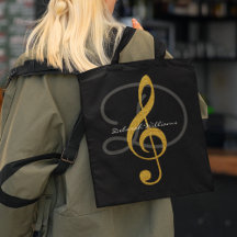 Black Tote Bag mit ihrem Namen und ihrem Klappen