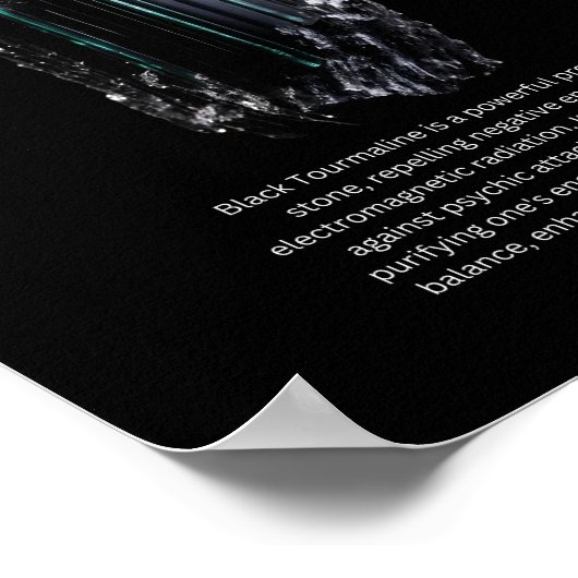 Black Tourmaline Crystal Stone Bedeutung Poster (Ecke)