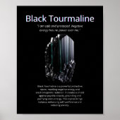 Black Tourmaline Crystal Stone Bedeutung Poster (Vorne)