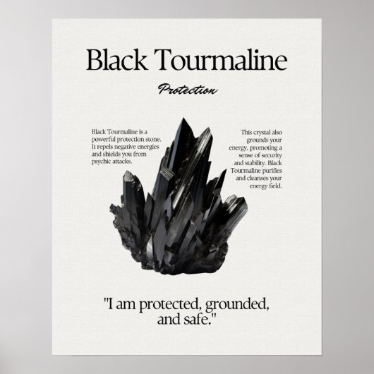 Black Tourmaline Stone Kristallina - Karte Poster (Vorne)