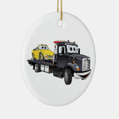 Black Tow Truck Flatbed Cartoon Keramikornament (Rechts)
