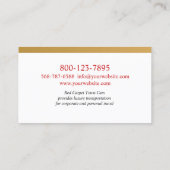 Black Town Car Driver Business Card Visitenkarte (Rückseite)