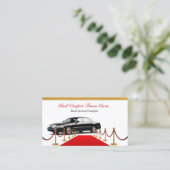 Black Town Car Driver Business Card Visitenkarte (Stehend Vorderseite)
