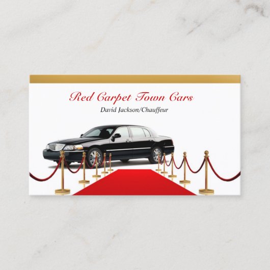 Black Town Car Driver Business Card Visitenkarte (Vorderseite)