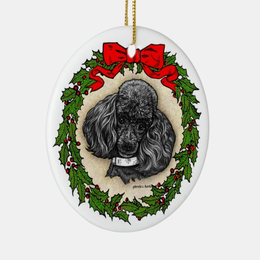 Black Toy Poodle Art von Glenda S. Harlan Keramik Ornament (Rechts)