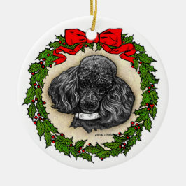 Black Toy Poodle Art von Glenda S. Harlan Keramik Ornament
