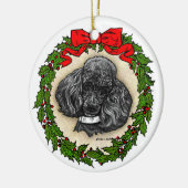 Black Toy Poodle Art von Glenda S. Harlan Keramik Ornament (Links)