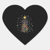 Black Toy Poodle Christmas Tree Klassischer T - Sh Herz-Aufkleber (Vorderseite)