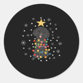 Black Toy Poodle Christmas Tree Klassischer T - Sh Runder Aufkleber (Vorderseite)