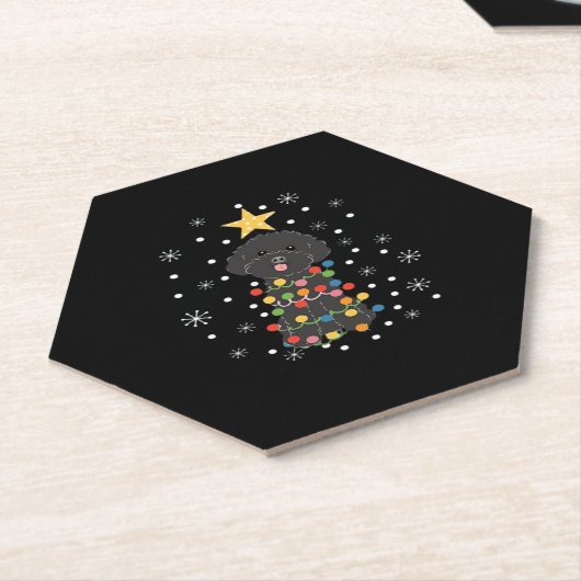 Black Toy Poodle Christmas Tree Klassischer T - Sh Untersetzer (angewinkelt)