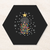 Black Toy Poodle Christmas Tree Klassischer T - Sh Untersetzer (Vorderseite)