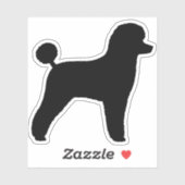 Black Toy Poodle Dog Silhouette Vinyl Sticker (Blatt)