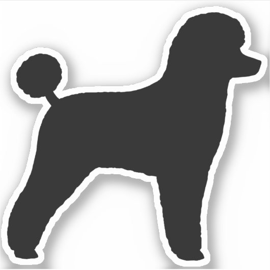 Black Toy Poodle Dog Silhouette Vinyl Sticker (Vorderseite)