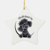 Black Toy Poodle IAAM Keramikornament (Vorne)