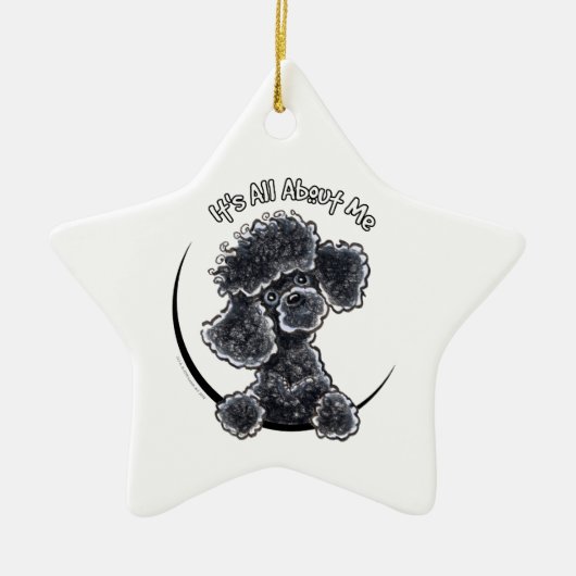 Black Toy Poodle IAAM Keramikornament (Vorne)