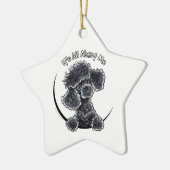 Black Toy Poodle IAAM Keramikornament (Links)