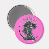 Black Toy Poodle IAAM Magnet (Vorderseite/Rückseite)