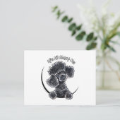 Black Toy Poodle IAAM Postkarte (Stehend Vorderseite)