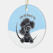 Black Toy Poodle Its all About Me Christmas Keramik Ornament (Links)