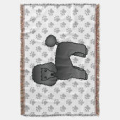 Black Toy Poodle Niedlich Cartoon Dog Decke (Vorderseite Vertikal)