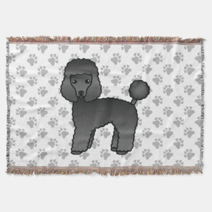 Black Toy Poodle Niedlich Cartoon Dog Decke
