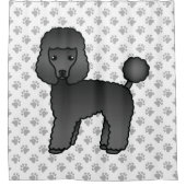 Black Toy Poodle Niedlich Cartoon Dog Duschvorhang (Vorderseite)