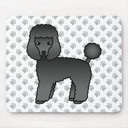 Black Toy Poodle Niedlich Cartoon Dog Mousepad (Vorne)