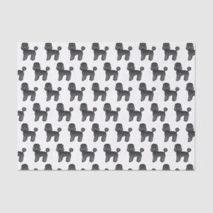 Black Toy Poodle Niedlich Cartoon Dog Muster Seidenpapier